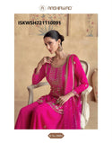 Embroidered Chinon Silk Kurti With Sharara And Net Dupatta-ISKWSH22111009