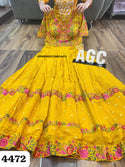 Embroidered Chinon Silk Gown With Chiffon Dupatta-ISKWGN0512AGC4472