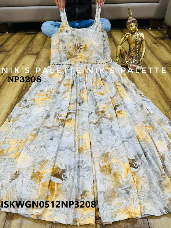 Digital Printed Chinon Gown-ISKWGN0512NP3208