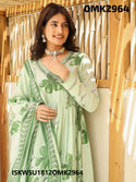 Digital Floral Printed Cotton Anarkali Kurti With Pant And Floral Printed Dupatta-ISKWSU1812OMK2964