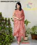 Hand Block Printed Cotton Kurti With Pant And Kota Doriya Dupatta-ISKWSU2012PPC/D1771