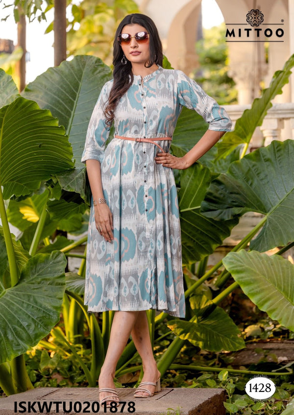 Printed Rayon Tunic-ISKWTU0201878