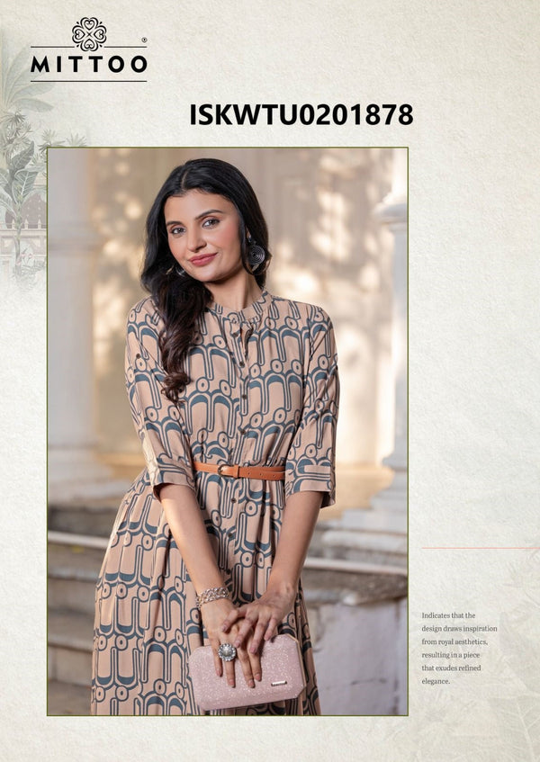 Printed Rayon Tunic-ISKWTU0201878