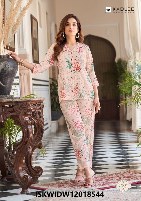 Slub Printed Viscose Co-Ord Set-ISKWIDW12018544