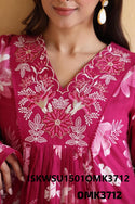 Digital Floral Printed Cotton Kurti With Pant And Chiffon Dupatta-ISKWSU1501OMK3712