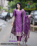 Banarasi Weaved Chanderi Kurti With Cotton Pant And Banarasi Silk Dupatta-ISKWSU1501PPC/D1612