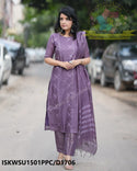 Handloom Weaved Cotton Silk Kurti With Pant And Dupatta-ISKWSU1501PPC/D1706