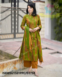 Ikkat Weaved Handloom A-Line Kurti With Handloom Cotton Pant And Dupatta-ISKWSU1501PPC/D1798