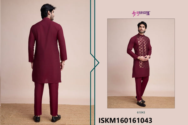 Men's Sequined Silk Kurta-ISKM160161044/61043/61042/61041