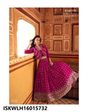 Embroidered Chinon Silk Lehenga And Blouse Attached With Jacket-ISKWLH16015732