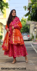 Ghatchola Kota Doriya Anarkali Kurti With Cotton Pant And Dupatta-ISKWSU1601VC3356