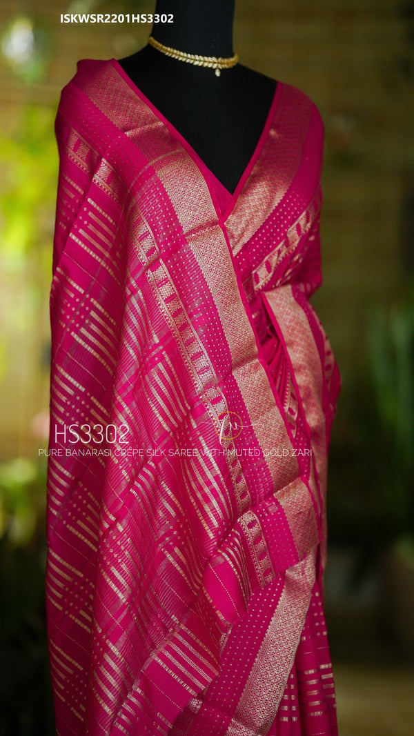 Sequined Munga Crepe Silk Saree With Blouse-ISKWSR2201HS3302