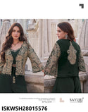 Silk Sharara And Crop Top And Embroidered Jacket-ISKWSH28015576