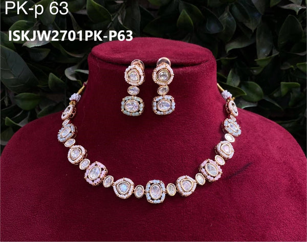 Kundan Jewelry Set-ISKJW2701PK-P63