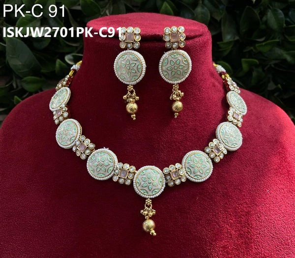 Kundan Jewelry Set-ISKJW2701PK-C91