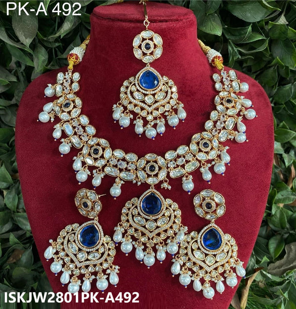 Kundan Jewelry Set-ISKJW2801PK-A492