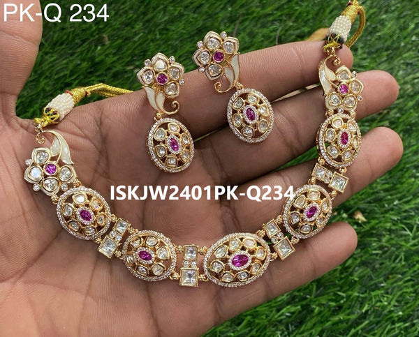 Kundan Jewelry Set-ISKJW2401PK-Q234