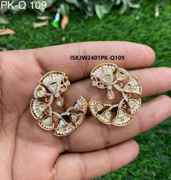 Kundan Earrings-ISKJW2401PK-Q-109