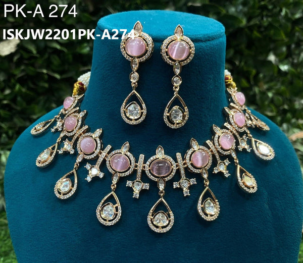 Kundan Jewelry Set-ISKJW2201PK-A274