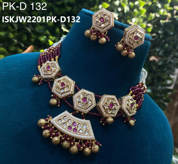 Kundan Jewelry Set-ISKJW2201PK-D132