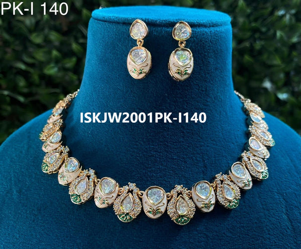 Kundan Jewelry Set-ISKJW2001PK-I140