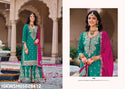 Embroidered Chinon Kurti With Sharara And Dupatta-ISKWSH05028412