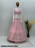 Embroidered Georgette Lehenga With Blouse And Net Dupatta-ISKWLH04044324