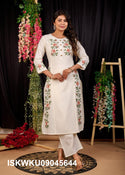 Embroidered Cotton Kurti With Pant-ISKWKU09045644
