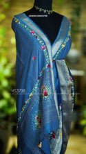 Embroidered Munga Crepe Silk Saree With Blouse-ISKWSR1204HS3798
