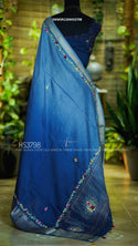 Embroidered Munga Crepe Silk Saree With Blouse-ISKWSR1204HS3798