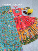 Kalamkari Printed Crepe Lehenga With Blouse And Dupatta-ISKWNAV150412004