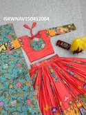 Kalamkari Printed Crepe Lehenga With Blouse And Dupatta-ISKWNAV150412004