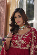 Embroidered Georgette Gown With Dupatta-ISKWGN180476113