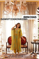 Shibori Printed Rayon Kaftan With Shantoon Pant-ISKWKFT2304OMK3565