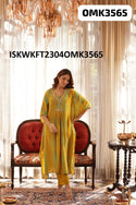 Shibori Printed Rayon Kaftan With Shantoon Pant-ISKWKFT2304OMK3565