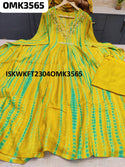 Shibori Printed Rayon Kaftan With Shantoon Pant-ISKWKFT2304OMK3565
