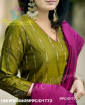 Ikkat Weaved Silk Kurti With Pant And Dupatta-ISKWSU0805PPC/D1772