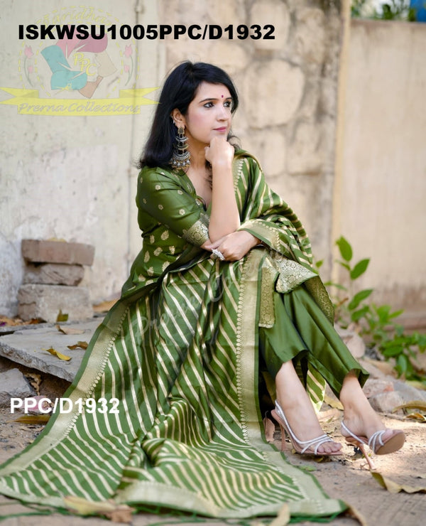 Banarasi Weaved Chanderi Silk Kurti With Pant And Banarasi Dupatta-ISKWSU1005PPC/D1932