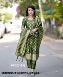 Banarasi Weaved Chanderi Silk Kurti With Pant And Banarasi Dupatta-ISKWSU1005PPC/D1932