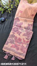 Chanderi Weaved Silk Saree With Contrast Blouse-ISKWSR120571211