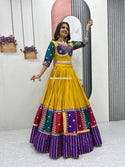 Embroidered Cotton Lehenga With Blouse And Georgette Dupatta-ISKWNAV26062431