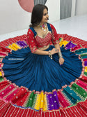 Embroidered Cotton Lehenga With Blouse And Georgette Dupatta-ISKWNAV26062431