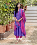 Handloom Cotton Anarkali Kurti With Pant And Maglagiri Cotton Dupatta-ISKWSU3006PPC/D1785