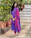 Handloom Cotton Anarkali Kurti With Pant And Maglagiri Cotton Dupatta-ISKWSU3006PPC/D1785