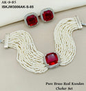 Pure Brass Real Kundan Choker Set-ISKJW3006AK-S-85