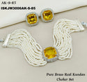 Pure Brass Real Kundan Choker Set-ISKJW3006AK-S-85