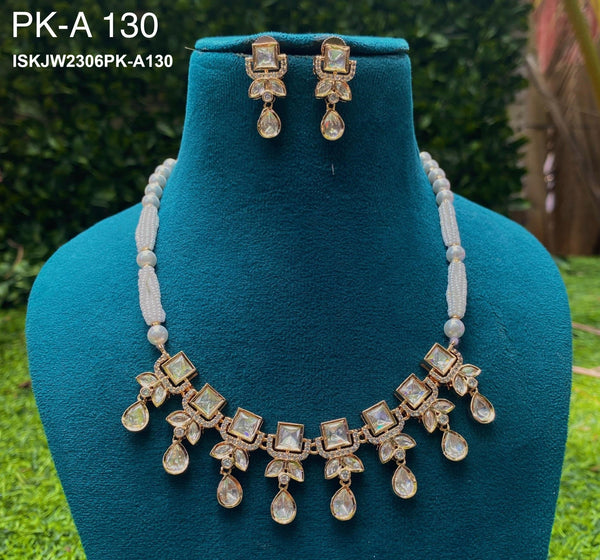 Kundan Necklace Set-ISKJW2306PK-A130