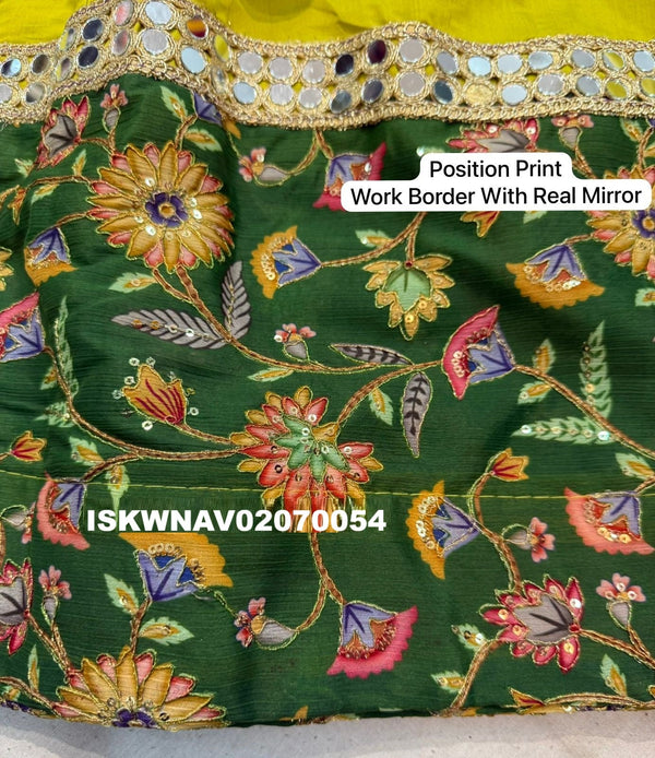 Embroidered Silk Lehenga With Blouse And Vintage Dupatta-ISKWNAV02070054
