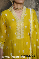 Embroidered Organza Anarkali Kurti With Pant And Dupatta-ISKWSU1707OMK2705