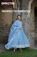 Embroidered Organza Anarkali Kurti With Pant And Dupatta-ISKWSU1707OMK2705